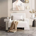 48''W Oversized Accent Chair Sofa Chair with Pillow and Built-In Wood Tray, Cozy Modern Armchair - ModernLuxe