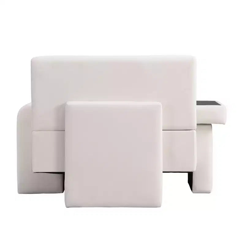 Fauteuil d'appoint surdimensionné de 122 cm de large avec coussin et plateau en bois intégré, fauteuil confortable et moderne