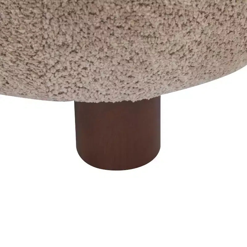 Chaise d'appoint sans accoudoirs rembourrée en bouclé et bois moderne