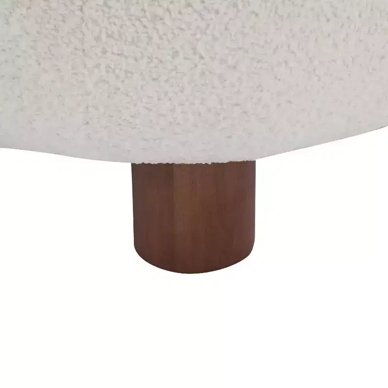 Chaise d'appoint sans accoudoirs rembourrée en bouclé et bois moderne