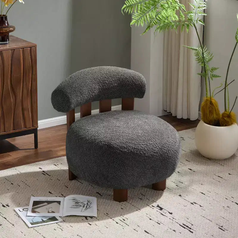 Christopher Knight Home Gareth Modern Wood Boucl Upholstered Accent Slipper Chair