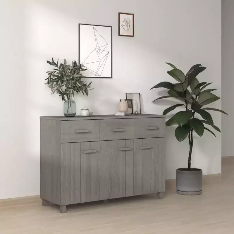 Buffet bar console en bois de pin massif avec tiroirs