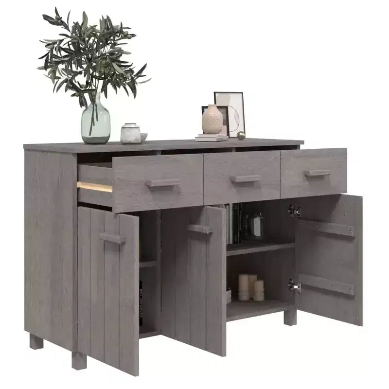Buffet bar console en bois de pin massif avec tiroirs