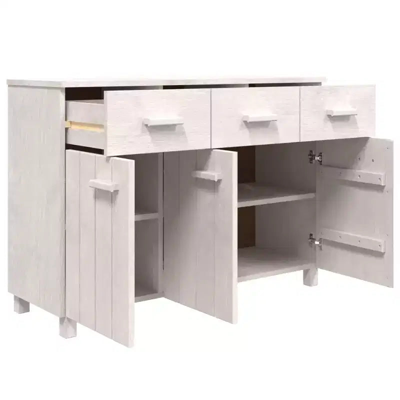 Buffet bar console en bois de pin massif avec tiroirs