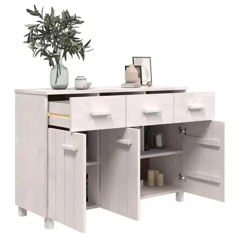 Buffet bar console en bois de pin massif avec tiroirs