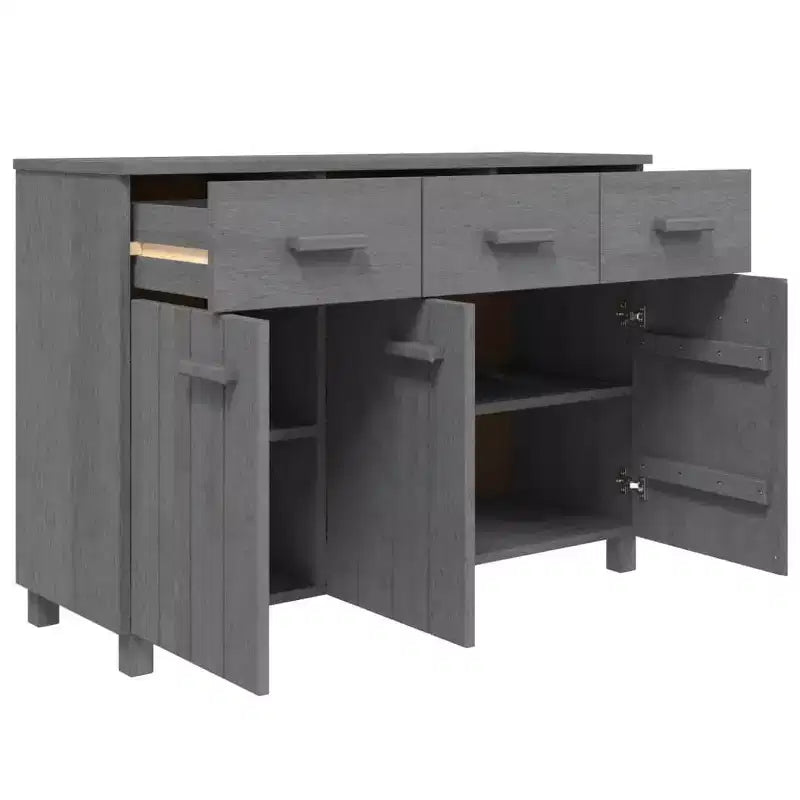 Buffet bar console en bois de pin massif avec tiroirs