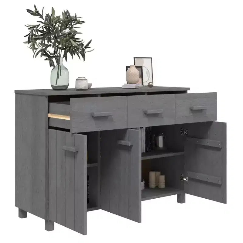 Buffet bar console en bois de pin massif avec tiroirs
