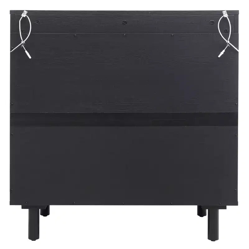 Élégant meuble de rangement en rotin, buffet à 2 portes avec pieds en pin massif pour chambre à coucher, salon, bureau