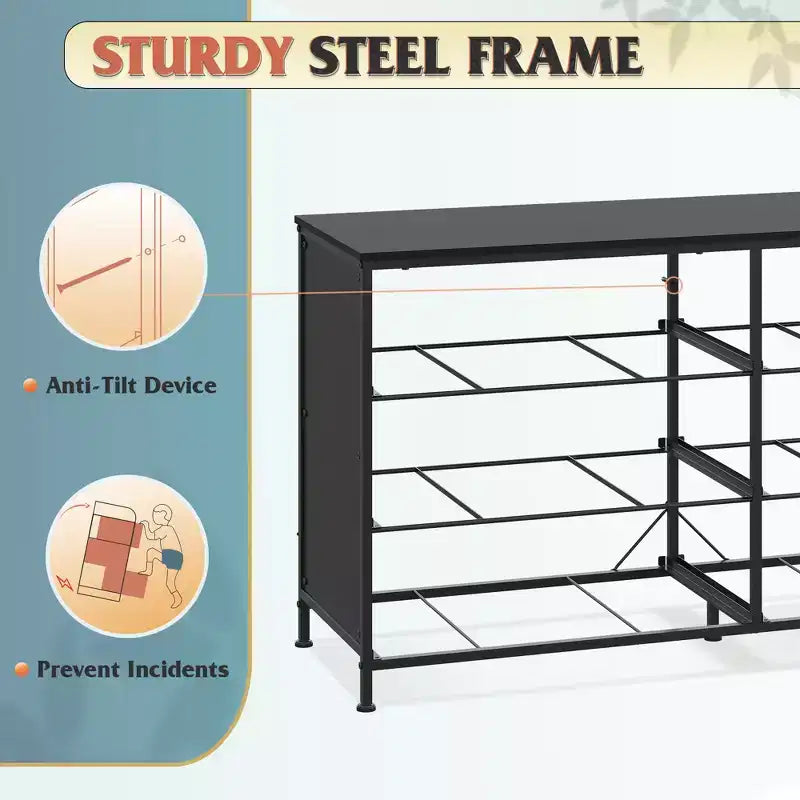 Commode large en tissu à 6 tiroirs et meuble TV, grande unité de rangement avec bacs en tissu pour chambre à coucher, placard, couloir
