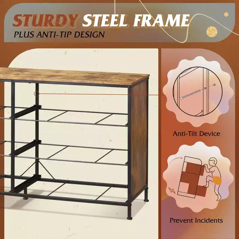 Commode large en tissu à 6 tiroirs et meuble TV, grande unité de rangement avec bacs en tissu pour chambre à coucher, placard, couloir