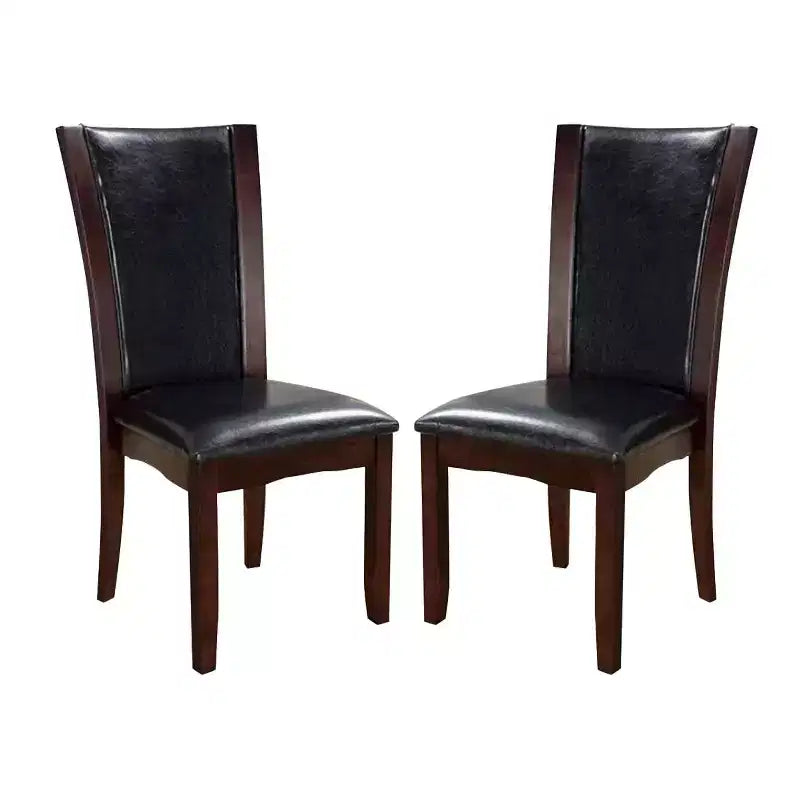 Simple Relax Set of 2 Leatherette Upholstered Side Chairs