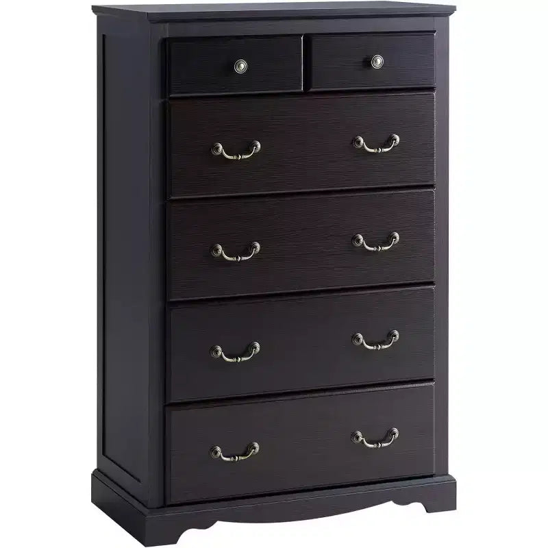 AMERLIFE Drawer Dresser, Farmhouse Chest of Drawers with Vintage Metal Handle