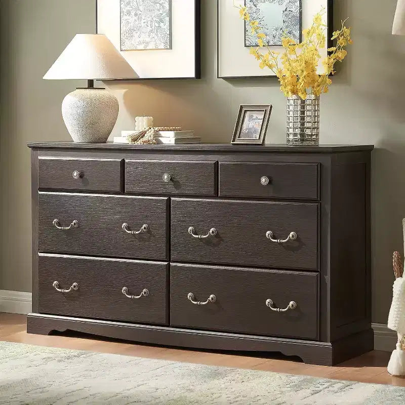 Commode de chambre, commode de style ferme avec poignée en métal vintage