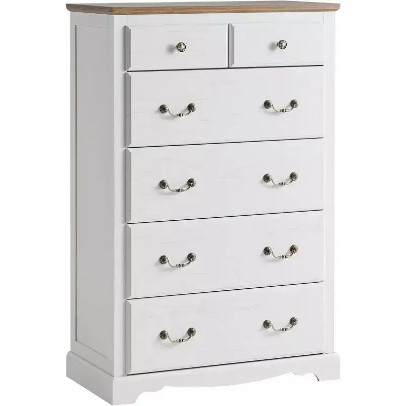 Commode de chambre, commode de style ferme avec poignée en métal vintage