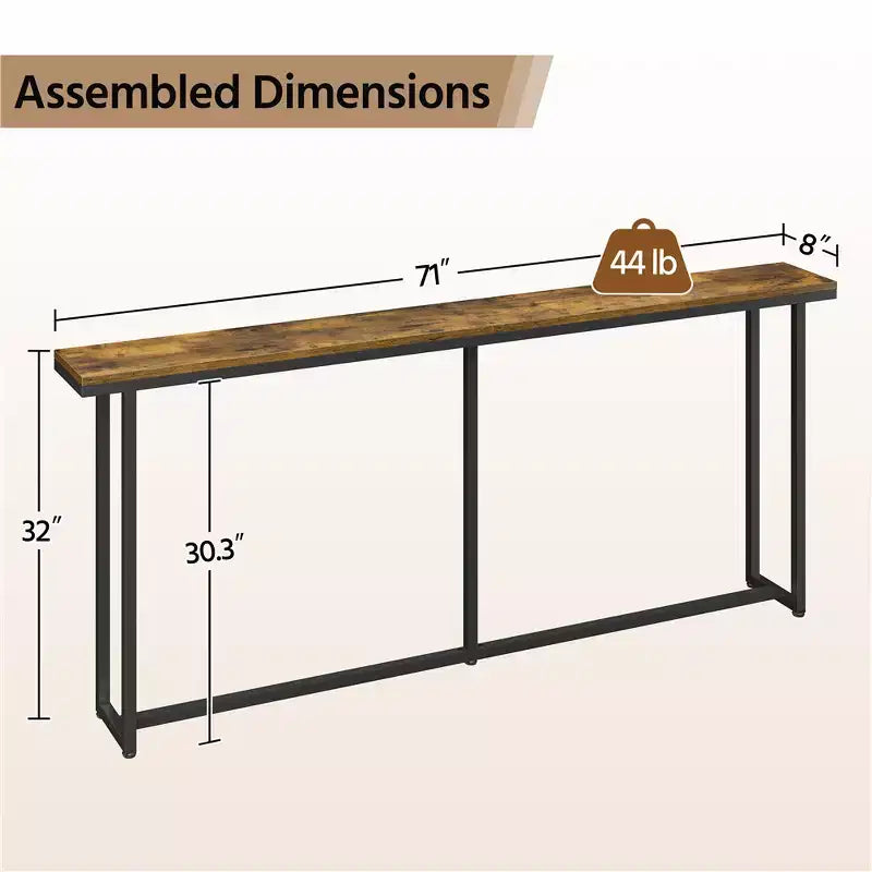 Table console extensible de 71 po pour couloir, salon