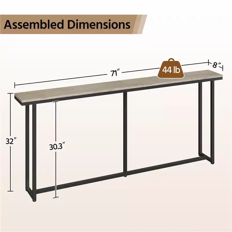Table console extensible de 71 po pour couloir, salon