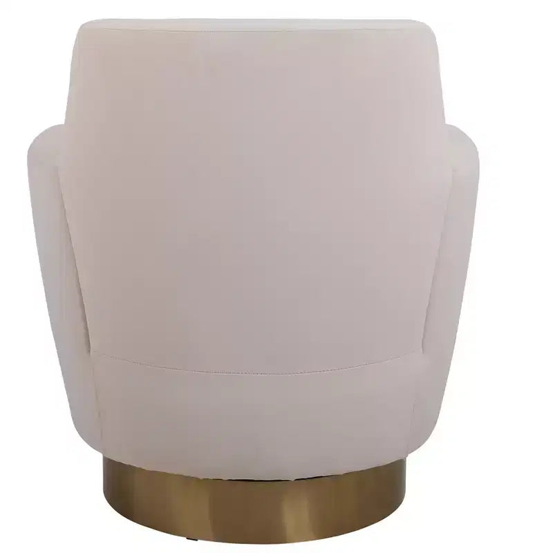 Fauteuil pivotant de luxe en velours, fauteuil d'appoint rotatif silencieux à 360° avec base dorée pour salon, chambre, bureau