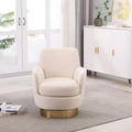 Fauteuil pivotant de luxe en velours, fauteuil d'appoint rotatif silencieux à 360° avec base dorée pour salon, chambre, bureau