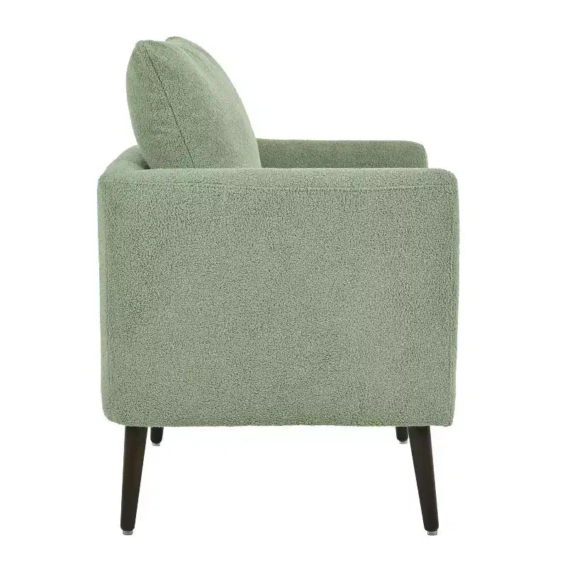 Fauteuil d'appoint pour chambre à coucher, fauteuil rembourré moderne, fauteuil de salon en tissu de style Mid-Century, fauteuil de lecture confortable avec pieds en bois