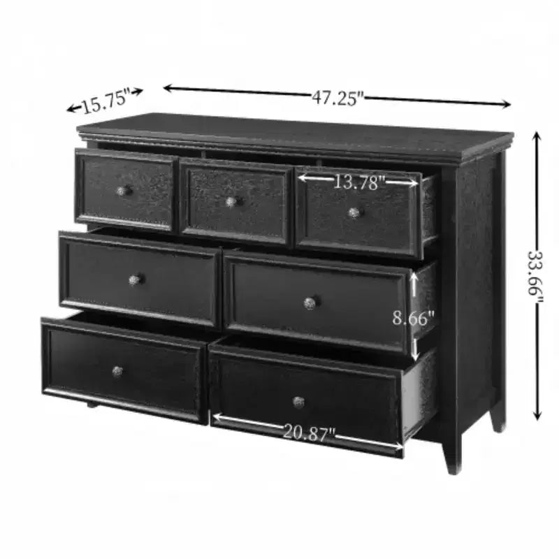 Commode moderne à 7 tiroirs, Armoire à 7 tiroirs, Commode de rangement pour vêtements, Meuble de rangement pour salon