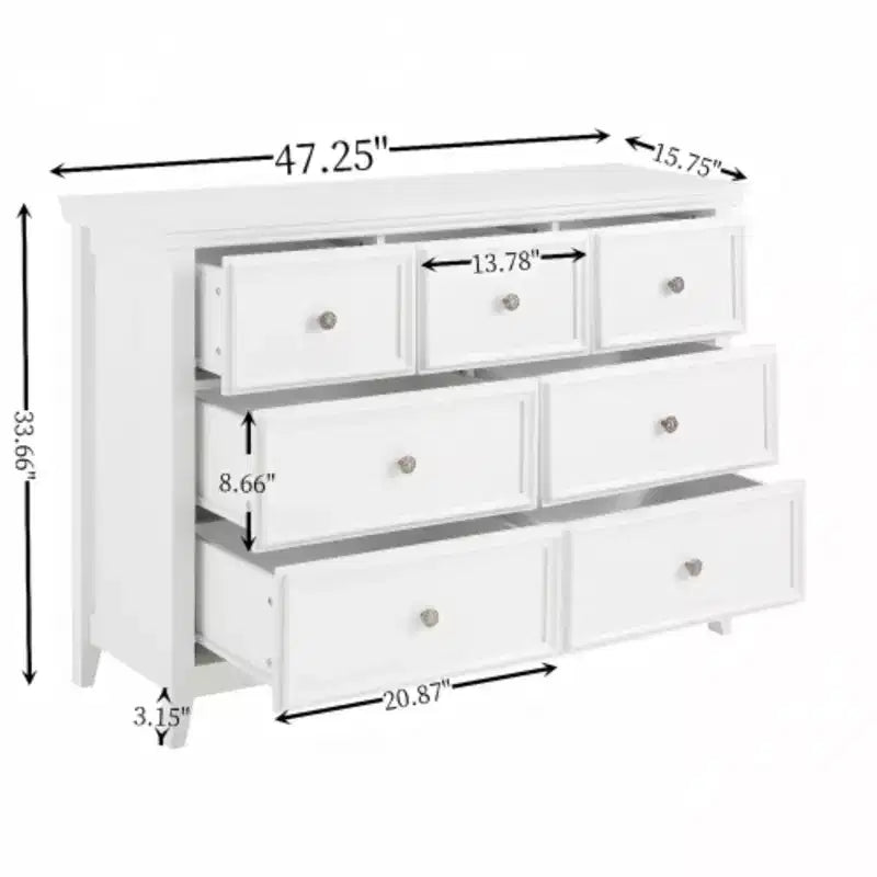 Commode moderne à 7 tiroirs, Armoire à 7 tiroirs, Commode de rangement pour vêtements, Meuble de rangement pour salon