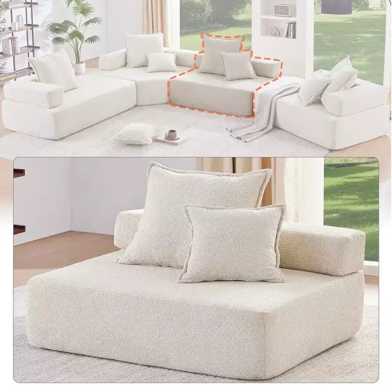 Canapé d'angle modulable en U surdimensionné - Beige