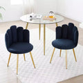 Bestier Set of 2,Modern Velvet Dining Chairs with Golden Metal Legs for Dining Room, Kitchen, Vanity, Living Room - Black