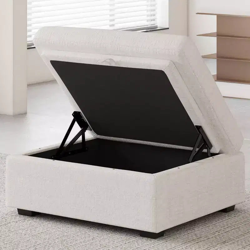 Module Ottoman Chenille - Repose-Pieds de Rangement Modulaire avec Tissu Doux pour la Peau et Conception à Installation Rapide