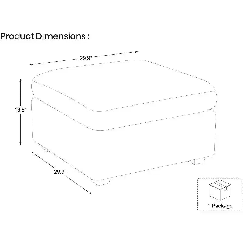Module Ottoman Chenille - Repose-Pieds de Rangement Modulaire avec Tissu Doux pour la Peau et Conception à Installation Rapide