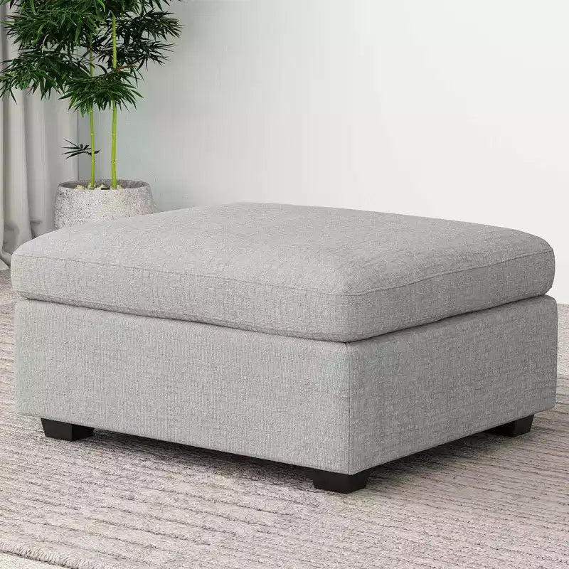 Belffin Chenille Ottoman Module - Modular Storage Footrest with Skin-Friendly Fabric &amp; Quick-Install Design