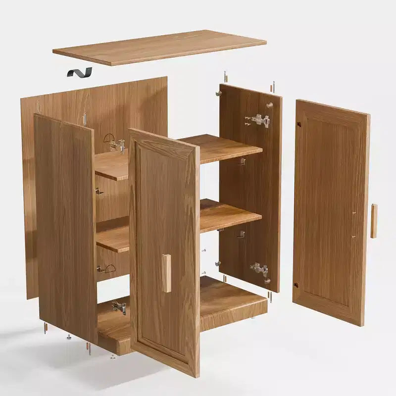 Bahut d'appoint en bois noir 80x31x16, meuble de rangement avec étagères réglables et portes vitrées pour cuisine, chambre, salon/salle à manger