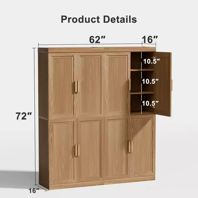 Bahut d'appoint en bois noir 80x31x16, meuble de rangement avec étagères réglables et portes vitrées pour cuisine, chambre, salon/salle à manger