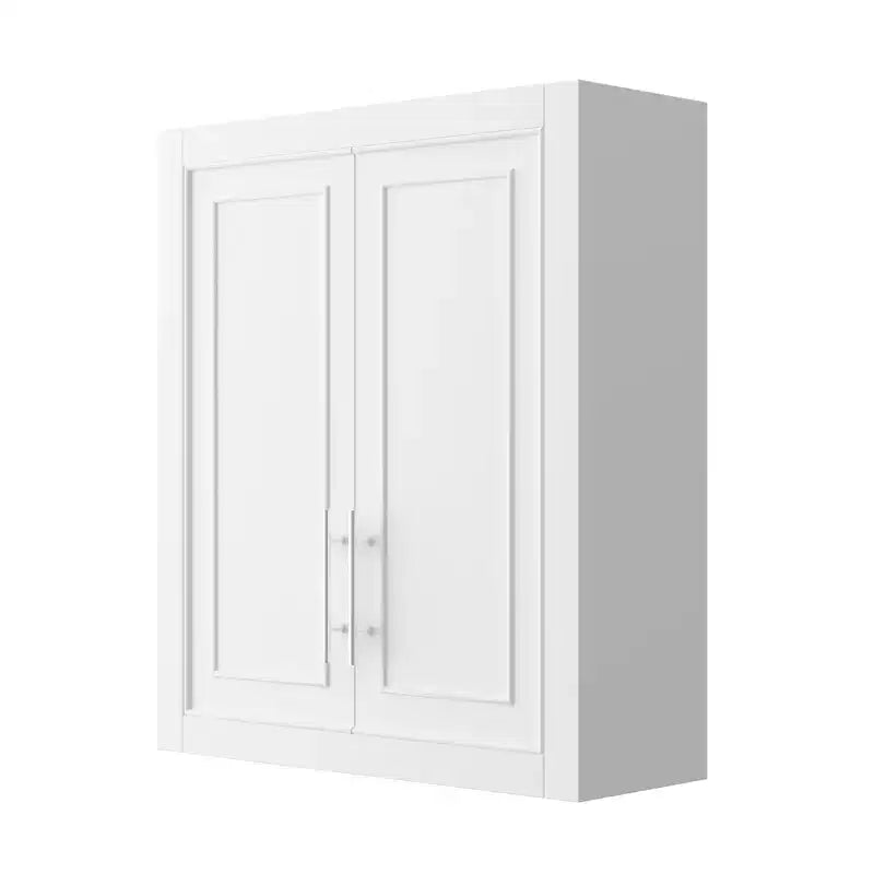 Meuble Mural de Salle de Bain et Cuisine, Armoire à Pharmacie Au-dessus des Toilettes, Meuble de Buanderie avec Portes et Étagères de Rangement, Gris