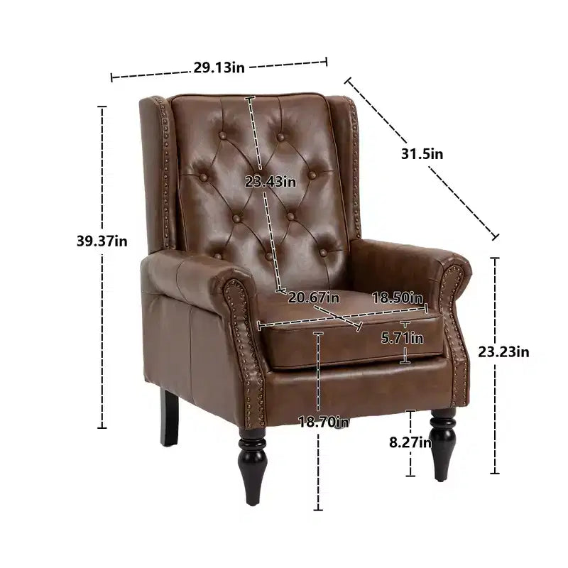 Fauteuil d'appoint rembourré moderne avec pieds en bois robustes, fauteuil de salon confortable pour le salon, la chambre à coucher