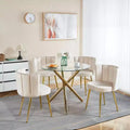 Fauteuil d'appoint moderne, avec pieds en tube de fer doré, dossier en velours et confortable, lot de 2