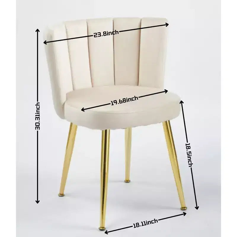 Fauteuil d'appoint moderne, avec pieds en tube de fer doré, dossier en velours et confortable, lot de 2