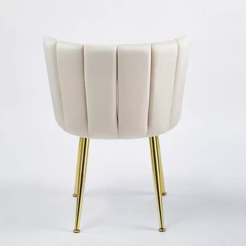 Fauteuil d'appoint moderne, avec pieds en tube de fer doré, dossier en velours et confortable, lot de 2