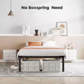 Cadre de lit en bois sans sommier, design minimaliste avec assemblage facile et grand espace de rangement sous le lit