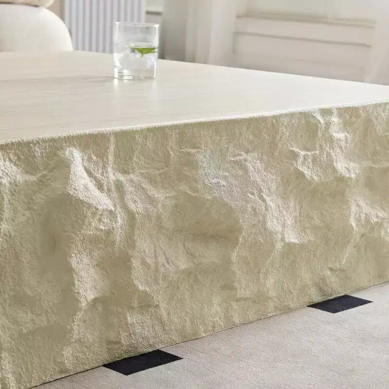 Table basse ronde/carrée en fibre de verre Table d'appoint Table basse de salon Table basse de canapé, aucun assemblage requis, beige