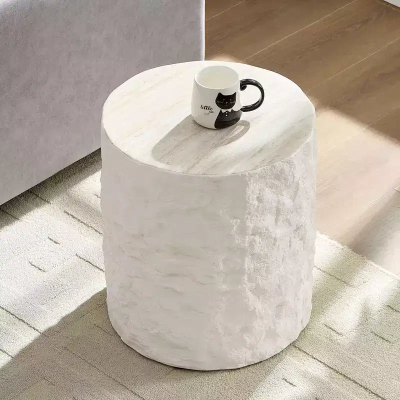 Table basse ronde/carrée en fibre de verre Table d'appoint Table basse de salon Table basse de canapé, aucun assemblage requis, beige