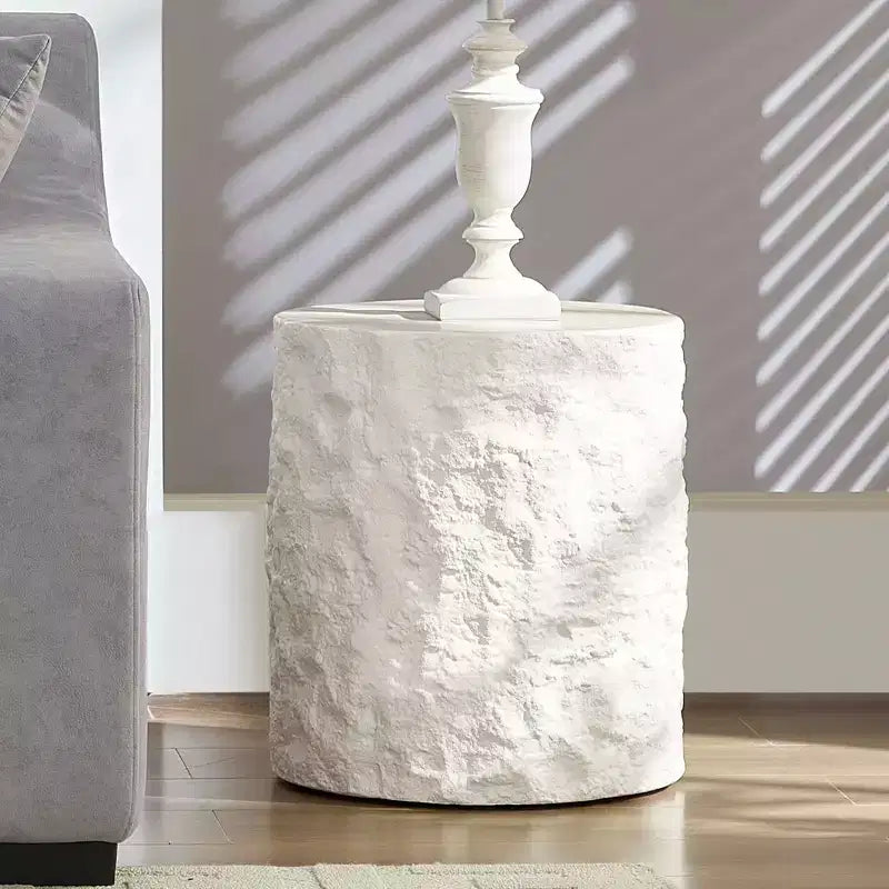 Fiberglass Round/Square Coffee Table Accent Table Cocktail Table Center Table End Table Sofa Side Table, No Need Assembly, Beige-ModernLuxe