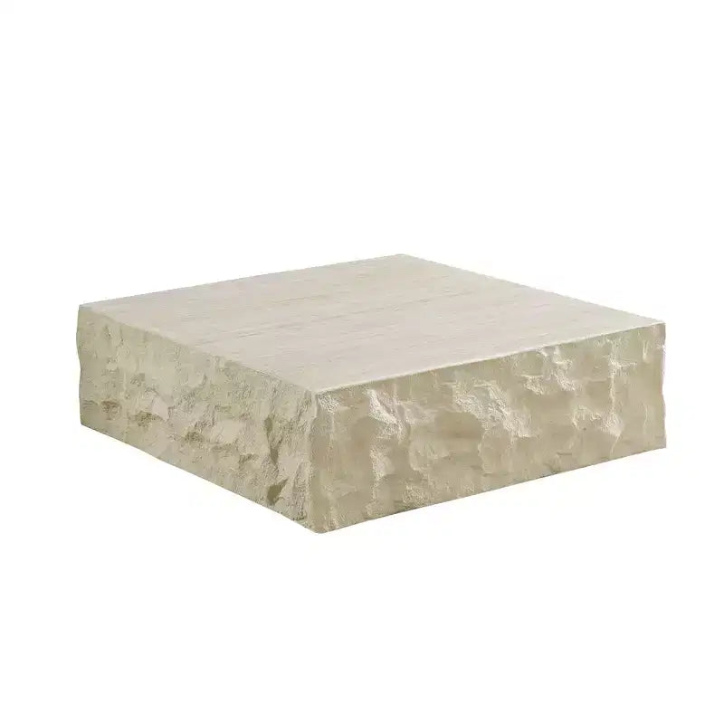 Table basse ronde/carrée en fibre de verre Table d'appoint Table basse de salon Table basse de canapé, aucun assemblage requis, beige