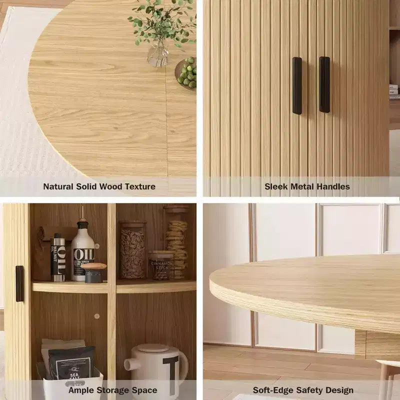 Table de salle à manger de cuisine ronde extensible avec étagère de rangement à 2 niveaux, avec base piédestal, meubles de salle à manger ovales en bois, Noyer