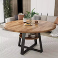 Table à manger ronde pour 4-6 personnes, table de cuisine de ferme de 42 pouces avec rangement, tables à dîner circulaires pour la cuisine, la salle à manger, le salon, la salle de réunion