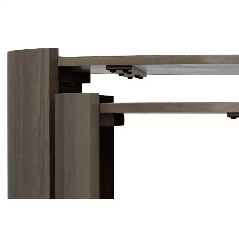 TABLE BASSE gigogne ronde contemporaine 2 pièces, 81 cm de large, en MANGUIER MASSIF, entièrement assemblée