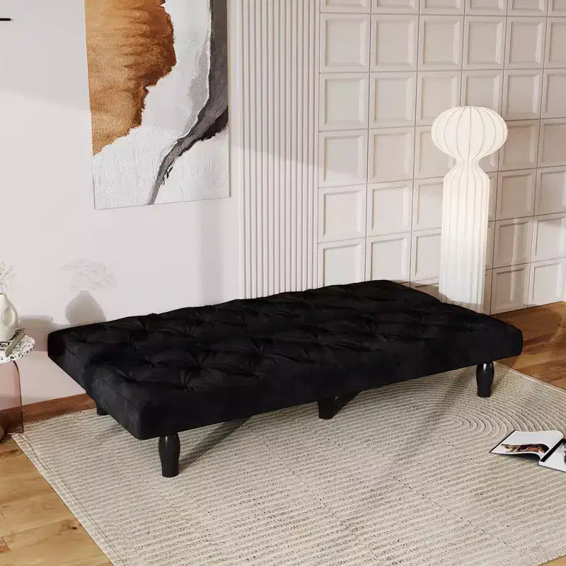 Canapé-lit futon en velours avec dossier réglable, canapé convertible moderne 66 pour salon, chambre, appartement et usage invité