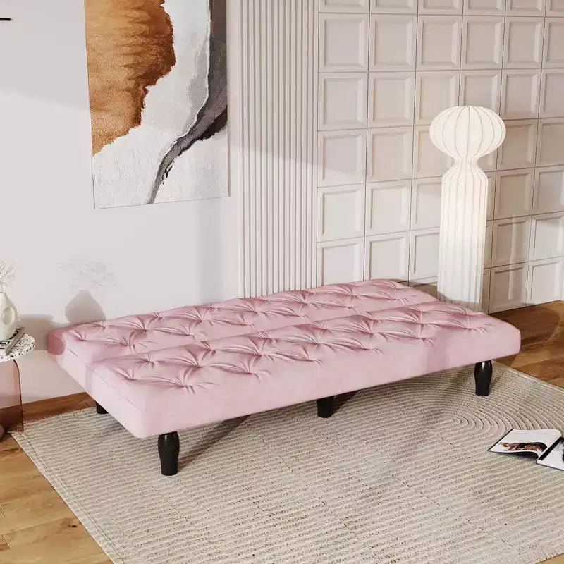 Canapé-lit futon en velours avec dossier réglable, canapé convertible moderne 66 pour salon, chambre, appartement et usage invité