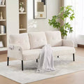 Oversized Modern Loveseat Sofa, 2-Seater Corduroy Couch with Metal Legs &amp; Side Pockets for Living Room, Bedroom, Dorm, or Apartment-Panipeachy