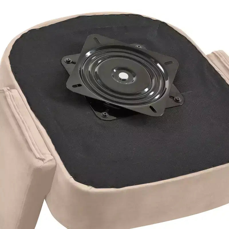 Fauteuil pivotant moderne avec revêtement en velours, fauteuil rond en forme de tonneau avec dossier ouvert et accoudoirs, chaise confortable pour la chambre, le salon