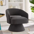 TUYOHW Modern Swivel Accent Chair with Velvet Upholstered Round Barrel Chair with Open Backrest &amp; Armrest Comfy Chair for Bedroom, Living Room